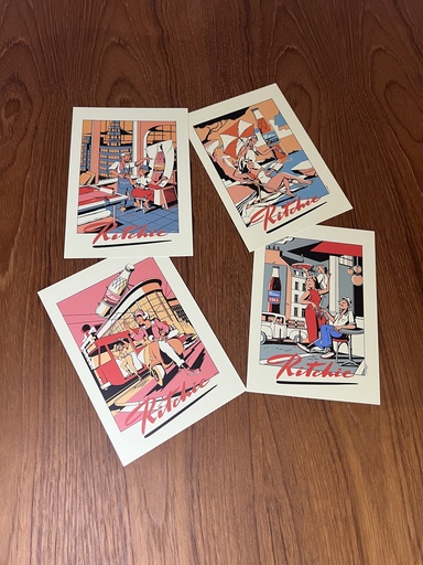 4 Ritchie postcards