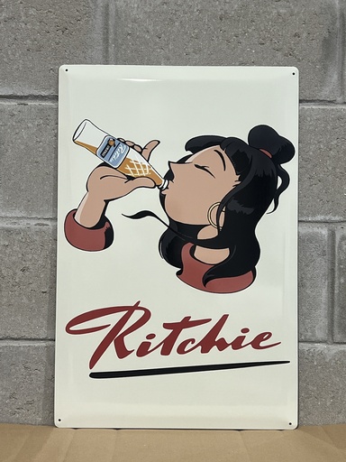 Publiciteitsbord : drinkend meisje